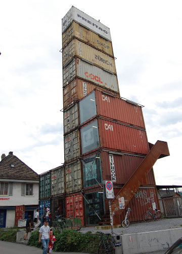 蘇黎世FREITAG旗艦店,集裝箱建筑,集裝箱房屋,集裝箱活動(dòng)房,集裝箱住宅,住人集裝箱,二手集裝箱