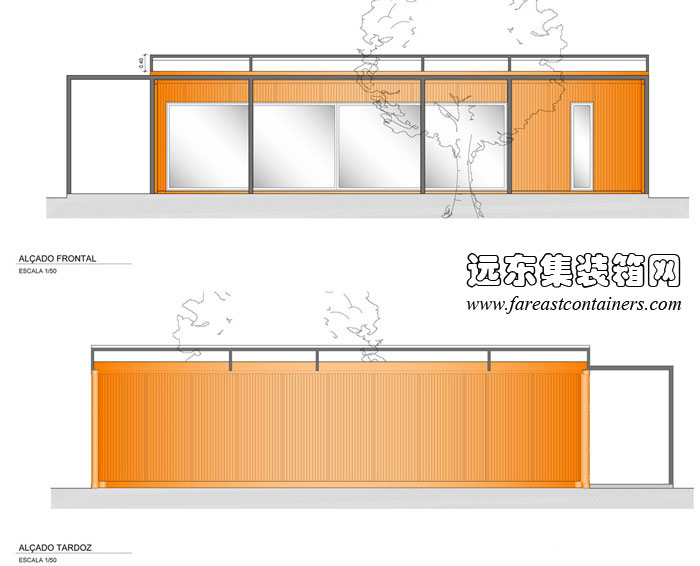 集裝箱別墅側(cè)視圖