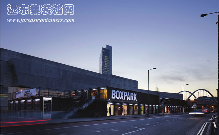 BOXPARK shoreditch 盒子公園集裝箱購(gòu)物中心的外觀(guān)